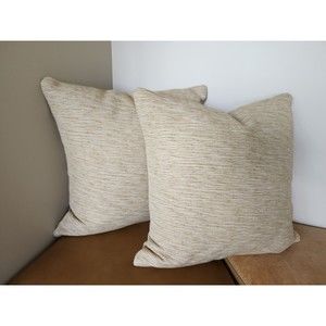 2 - Roth & Tompkins Woven 20x20 Throw Pillow Covers Zippered Toffee Damask‎ NEW